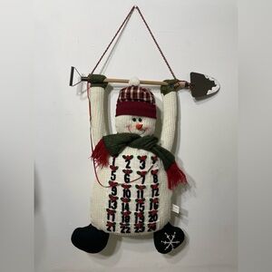 Hanging Plush Snowman Pocket Countdown to Christmas Calendar w Snowflake Marker